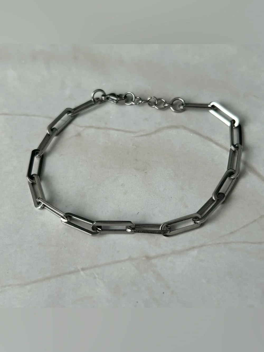 Silver-Tone Paperclip Chain Bracelet
